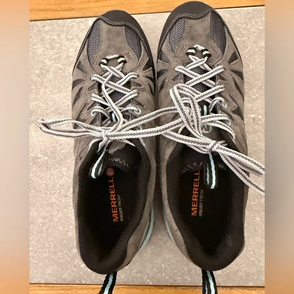 Merrell Capra Hiking Shoes Vibram Grey Blue Womens 9.5